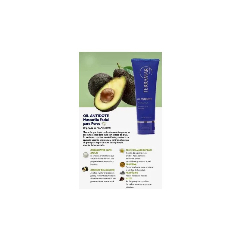 Mascarilla Facial Arcilla Terramar Refinadora De Poros 80mL
