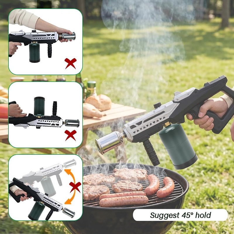MKSY Propane Torch Gun,Adjustable Flame Blow Torch for BBQ