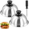 FUNSUEI 2 PCS Burger Covers, 16 x 10cm Silver Round