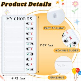 ホワイトボードチェックリストボード 子供向け ToDoリストボード My Chores RV チェックリスト プラスチック製 取り外し可能なデイリーリストボード マーカーと消せる紙3枚付き 日常的な計画に (マイジョア、ホワイト)