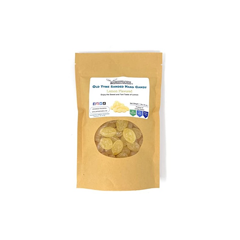 Yankee Traders Old Tyme Sanded Hard Candy, Lemon, 1 Pound