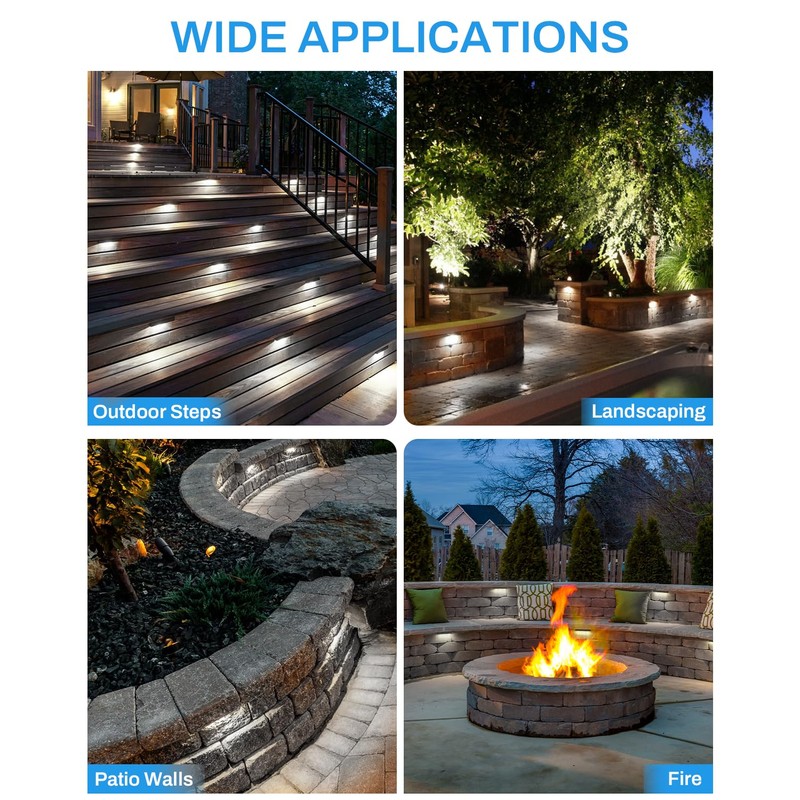HIBOITEC Retaining Wall Lights Low Voltage Hardscape Lighting 7 Inch