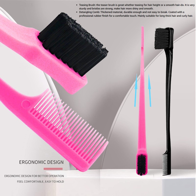 MayaBeauty Double Sided Edge Control Hair Brush Comb Combo Pack