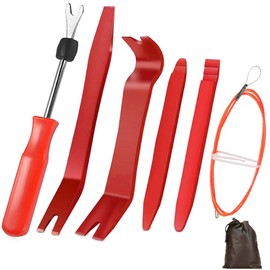 ToBeBold Interior Stripping, Inner Lining, Peel Off Panel, Clip Clamp Tool, Wiring Guide with Storage Bag, Set of 7, Red