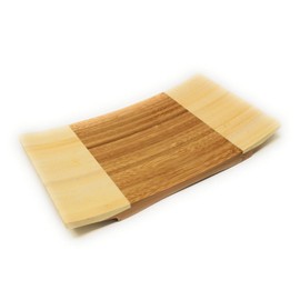 ASIAN HOME Sashimi Sushi Bamboo Curve Serving Geta Plate - Japanese Style Tableware Bamboo Sushi Board Cutting Tray (L9" X W5.9")