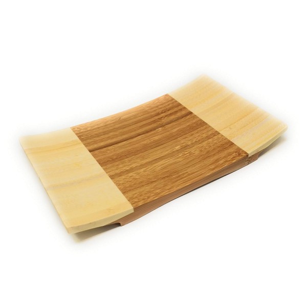 ASIAN HOME Sashimi Sushi Bamboo Curve Serving Geta Plate -