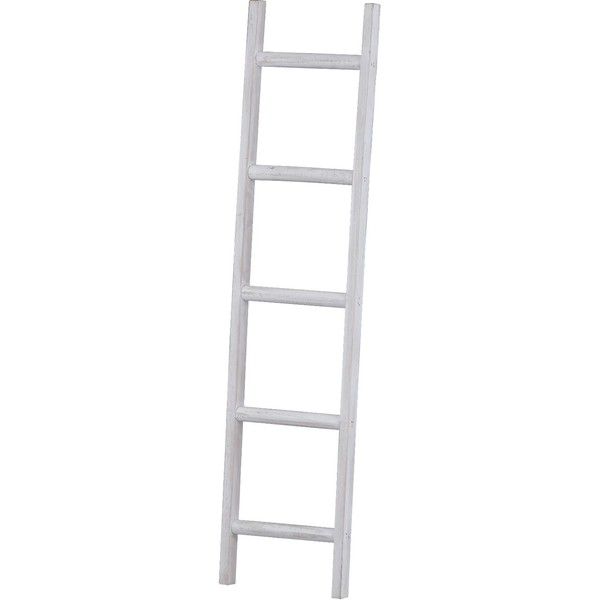 Habiter WEA-503-WH Wood Ladder, White, 9.1 x 1.2 x 38.6 inches (23 x 3 x 98 cm)
