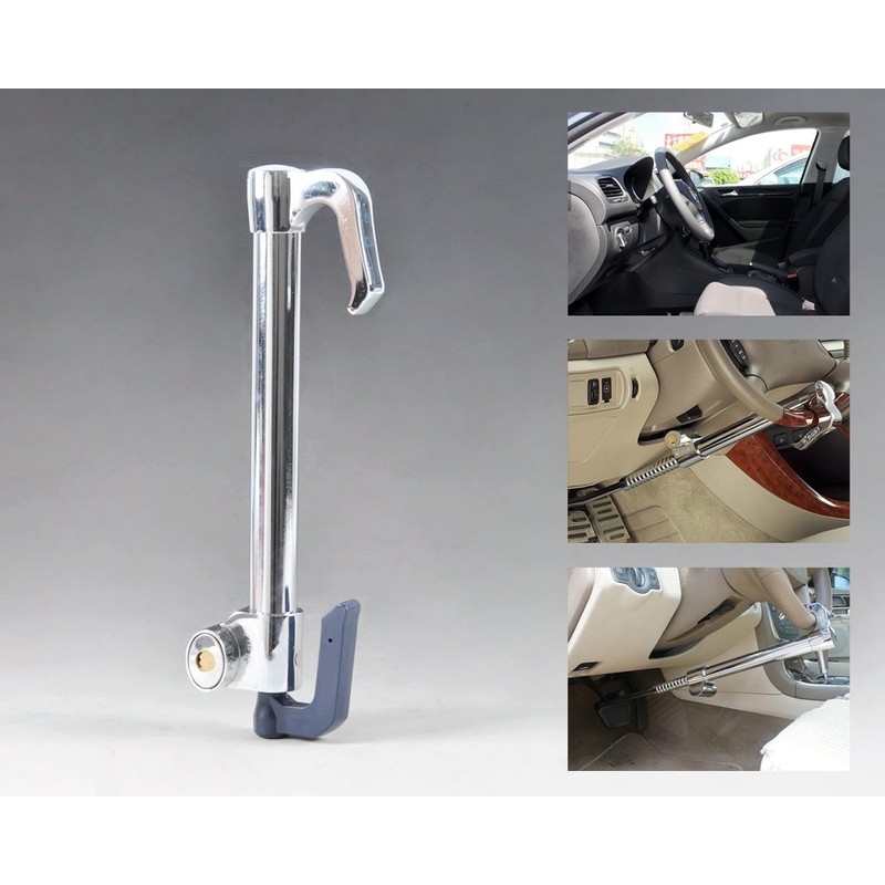 Vechkom Steering Wheel Brake Pedal Lock Anti Theft Clutch Lock