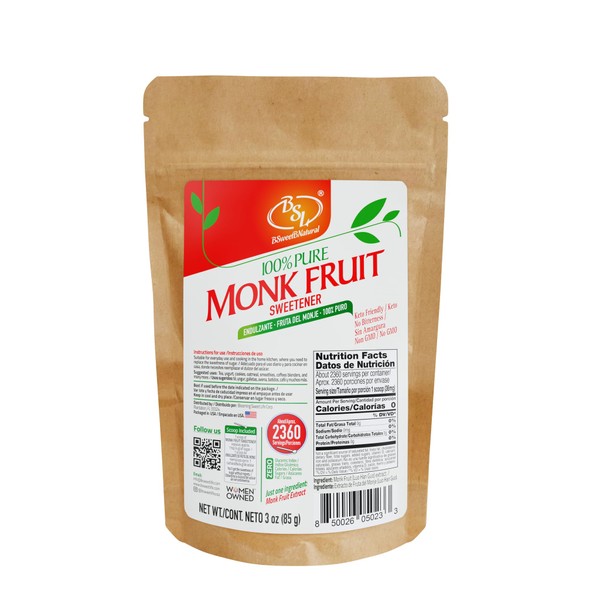 Pure Monk Fruit No Erythritol Natural Sweetener - Zero Calorie