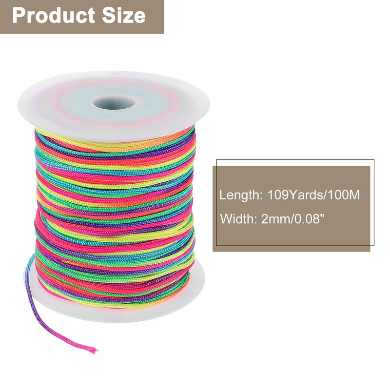 sourcing map Nylon String for Bracelets, 2mm 109 Yards Nylon