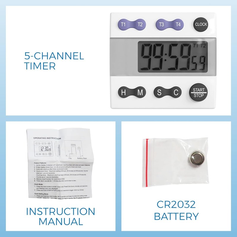 Sper Scientific Portable Digital Kitchen & Lab Timer 810015 -