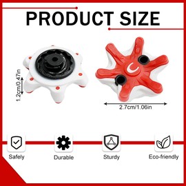 DOKRIN Golf Spikes,10-teiliges Set mit roten Ersatzspikes und Zubehör für Golfschuhe für Traktion, Stabilität und Komfort