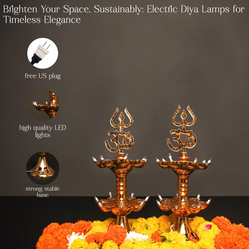 Electric Plastic Light, Pooja Diya with LED Spark, Home Temple
