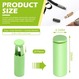 20 Pcs Metal Shoe Laces Ends, Hollow Zinc Clothes Rope End Caps, Metals Hoodie Cord Tips Colorful for Sweatpants Drawstring