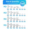 DIVANC Metric Screw Assortment, 2000PCS Metric Bolt Assortment Kit M2