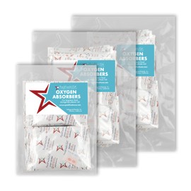 PackFreshUSA: 50 Pack - 1000cc Oxygen Absorber Packs - Food Grade - Non-Toxic - Food Preservation - Long-Term Food Storage Guide Included