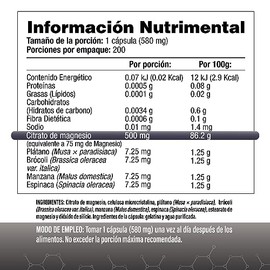 Citrato de Magnesio 500mg | Uno al día | 200 Cápsulas de Fácil Absorción | CITRAMAG S&V | Sin Gluten y Sin OMG