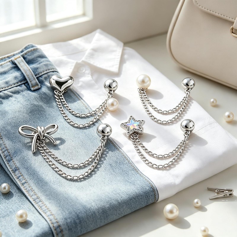 8 Pcs Magnetic Clothing Clips, Multi Function No Pin Hem