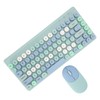 Wireless Keyboard and Mouse Retro Colorful Round Keycap 86 Keys