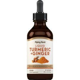 Piping Rock Turmeric and Ginger Liquid Drops | 2 oz | Black Pepper Extract | by Piping Rock
