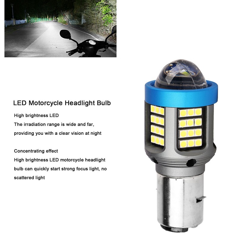 LED Motorcycle Headlight Bulb White High Brightness Wide View Aluminium