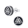Viking Earrings for Men 925 Sterling Silver Viking Runes Earrings