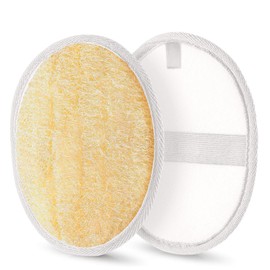 Natural Loofah, Substitute Exfoliating Body Scrubber, Loofah for Women & Men,Made with Eco-Friendly Shower Loofah Sponge & Terry Cloth, 2 Pack, 5.71in*3.94in, Moccasin-Snow