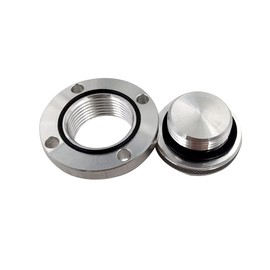 HCHCSPEED Aluminum Bolt on Fill Valve Bung with Oil Cap For Chevy Ford Mopar SBC BBC Bolt Natural