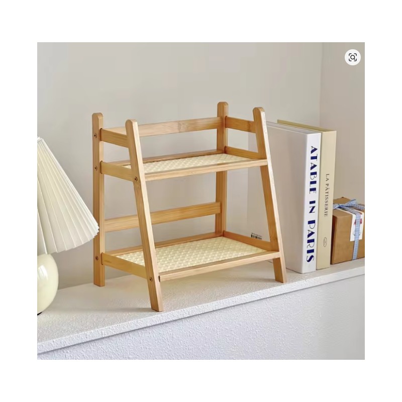 2-Tier Bamboo Countertop Organizer for Kitchen and Bathroom Storage –