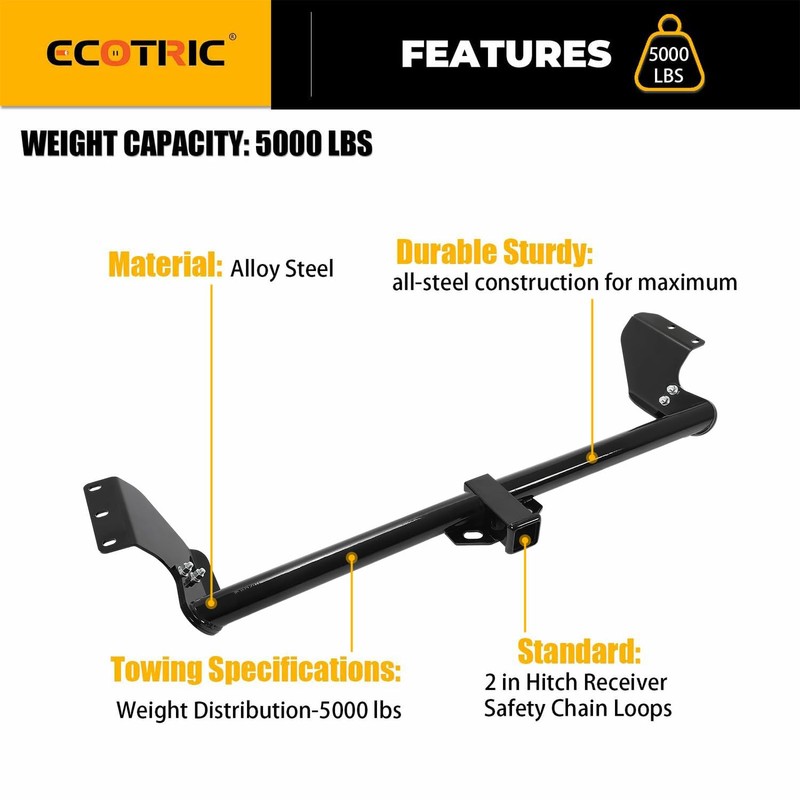 ECOTRIC Class 3 Trailer Hitch 2" Towing Hitch Receiver Compatible