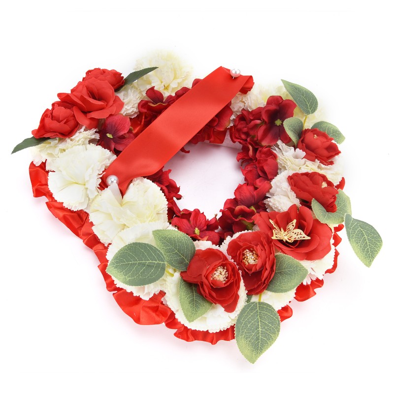Artificial Heart Shaped Wreaths Wedding Wreaths Fake Flowers Decoration for