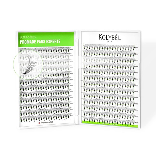 Kolybel 500 Premade Fans Lash Extensions 10D 13mm Single Length