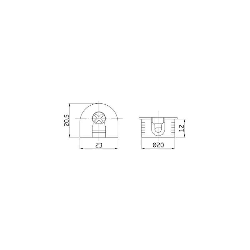 Amig - Eccentric coupling for furniture assembly, mounting with M6