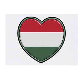 'Hungary Flag Heart' Temporary Tattoo - Water Resistant, Skin-Safe, Non-Toxic Transfer (TO00062733)