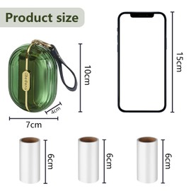 Refillable Lint Roller, 6 Replacement Rollers for Pet Hair, Cat Hair, Dog Hair, Dust & Lint, Easy to Carry (Refill)