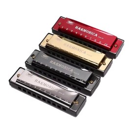 10 Holes Harmonica, 1 Count Alloy C Key Harmonica, Musical Instrument for Beginners, Wind Instrument for Students, Musical Instrument for Home & School:_Red_1 Count