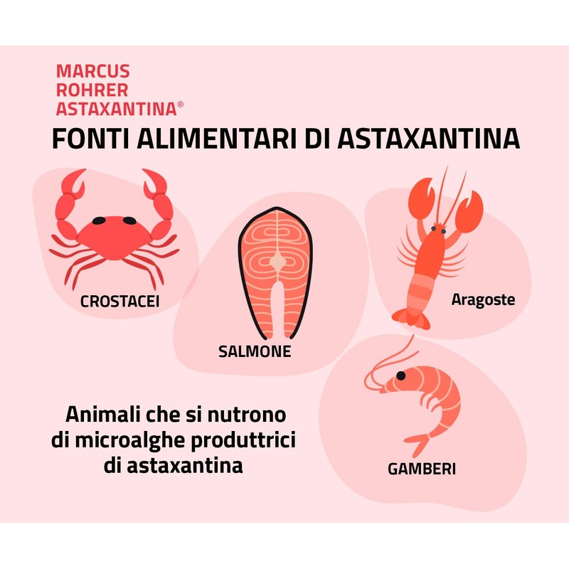 Marcus Rohrer Astaxantina, Integratore Alimentare Antiossidante, Protezione da Sole, Raggi