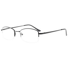 Eyekepper Half-Rim Womens Reading Glasses Memory Titanium Bridge Ladies' Readers (Black,+0.75)