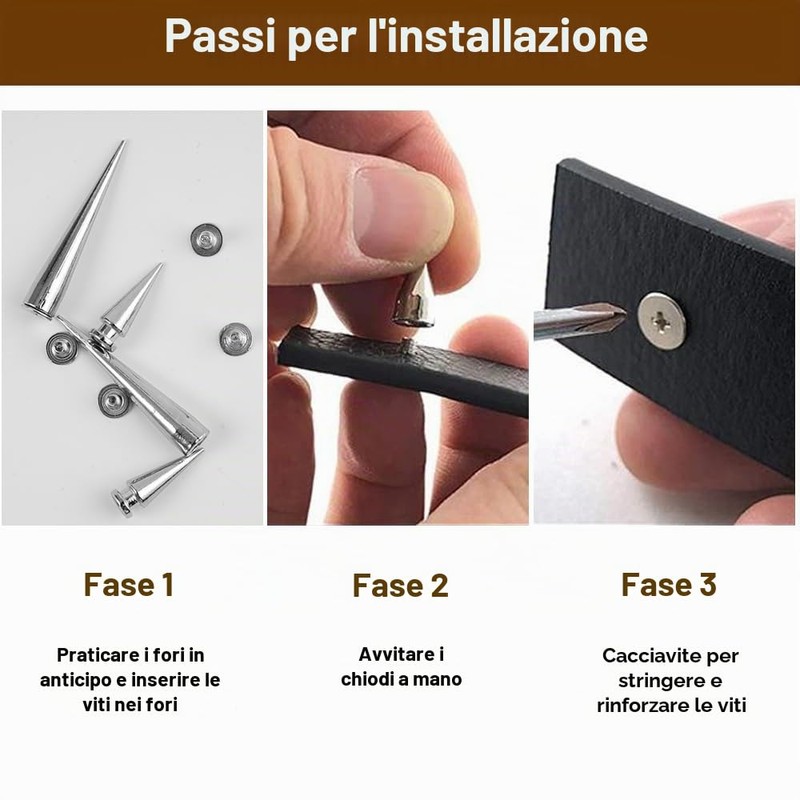 Orixo 30 Pezzi Borchie A Vite Borchie per Tessuti in