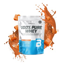 BioTechUSA BioTechUSA 100% Pure Whey | Proteinpulver mit BCAA und Glutamin | Glutenfrei, Palmölfrei | 21g Protein pro Portion, 454 g, Salziges Karamell