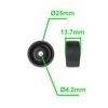 cyclingcolors 4 x Plastic Castors 25 mm Black Castor Guide