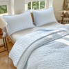 NSNLGSGC Light Blue Gingham Twin Quilt Set, Soft Pre-Washed Microfiber