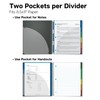 Dunwell 5-Subject Notebook, College Ruled, Colorful Movable Pocket Dividers with