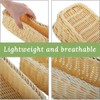 3 Pack Plastic Wicker Bread Basket, Rectangular Imitation Rattan Basket,
