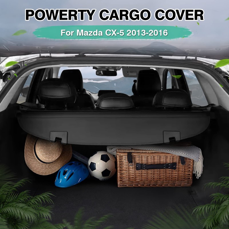 Powerty Cargo Cover for 2013-2016 Mazda CX-5 Trunk Security Cover
