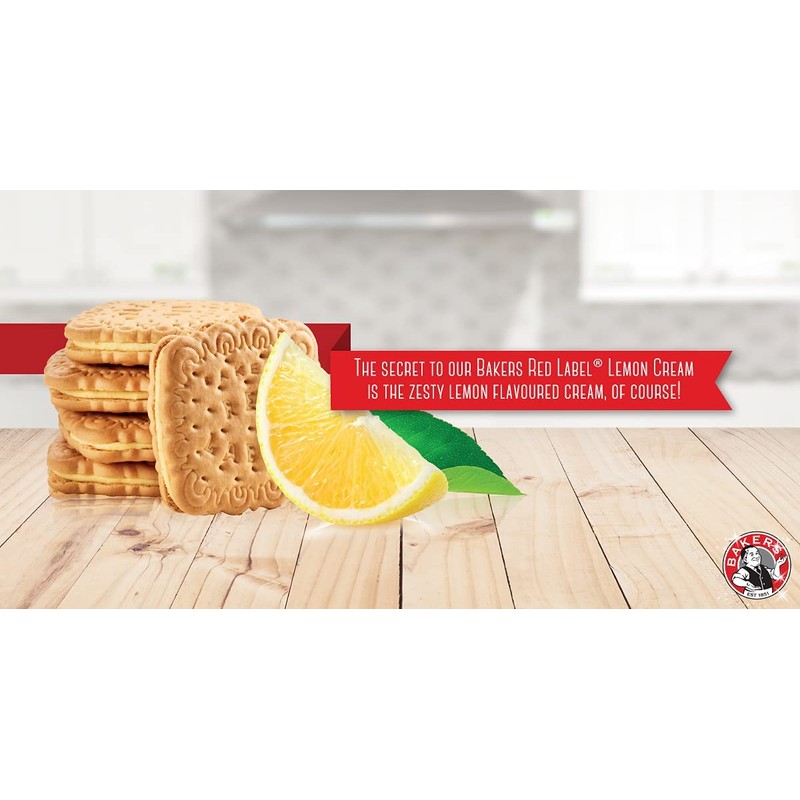 Bakers Red Label Lemon Creams Biscuits (200g) - Pack of