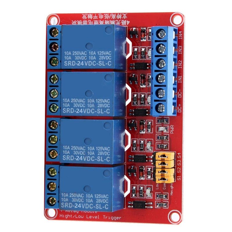 24V Relay Module 4 Channel Optocoupler Relay Module Board High
