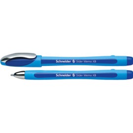 Slider Memo XB Ballpoint Pen Blue Visco Glide (Pack of 2)
