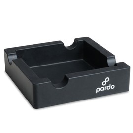 Pardo Cenicero de Silicona - Portátil Accesorio para Ceniceros Exteriores - Bandeja Integrada con Soporte para 4 Puros - Boquilla Espaciosa para Cigarros - Negro
