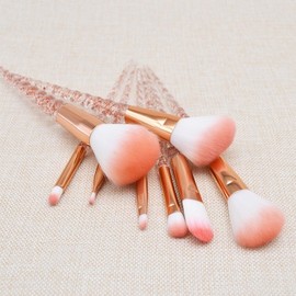 Soft Peach 8-Piece Makeup Brush Set Pink Brush 3ea